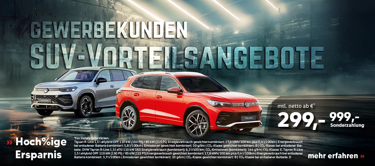 SUV Vorteilsangebote Gewerbekunden
