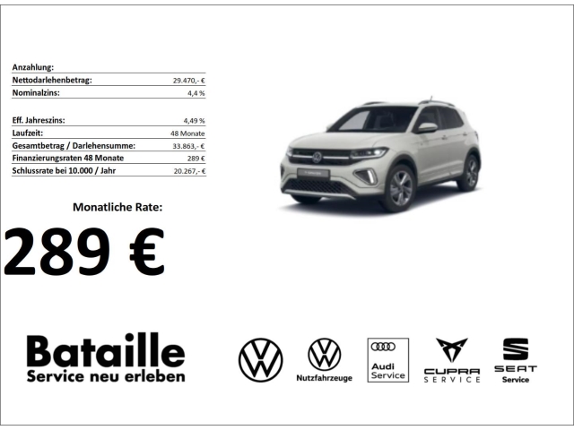 T-Cross 1.5 TSI R-Line AHK *289,- ohne Anzahlung