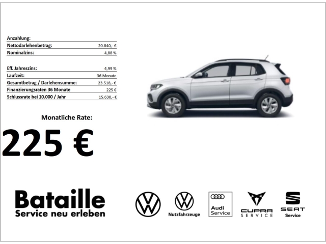 T-Cross 1.0 TSI Life Navi *229,- ohne Anzahlung*