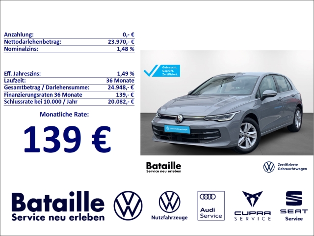 Golf VIII 1.5 TSI Life AHK ACC Kamera App-Conn.