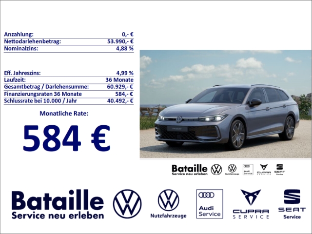 Passat Variant R-Line 2,0 TDI DSG AHK Panoramadach Blac...