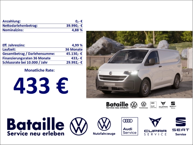 T7 Kasten 2,0 TDI Klima 3-Sitzer Flügelt. AHK ACC