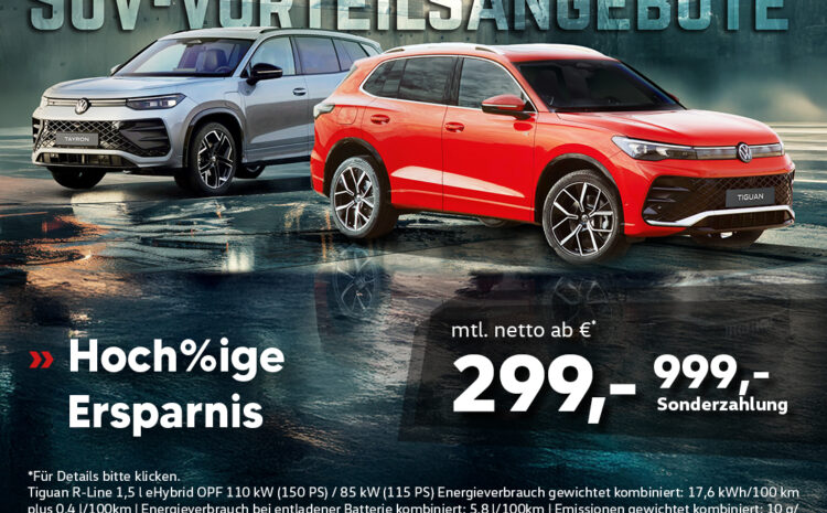  VW SUV Vorteilsangebote für Gewerbekunden
