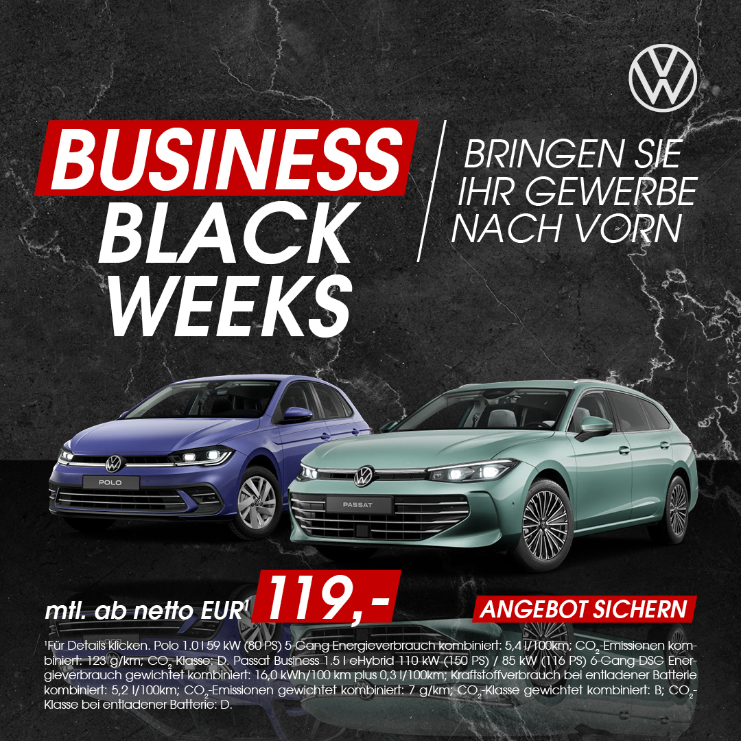 BEITRAG Black Weeks VW PKW Gewerbe 2025